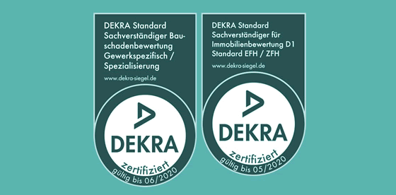 Sachverständiger für Bauschadenbewertung jetzt DEKRA re-zertifiziert